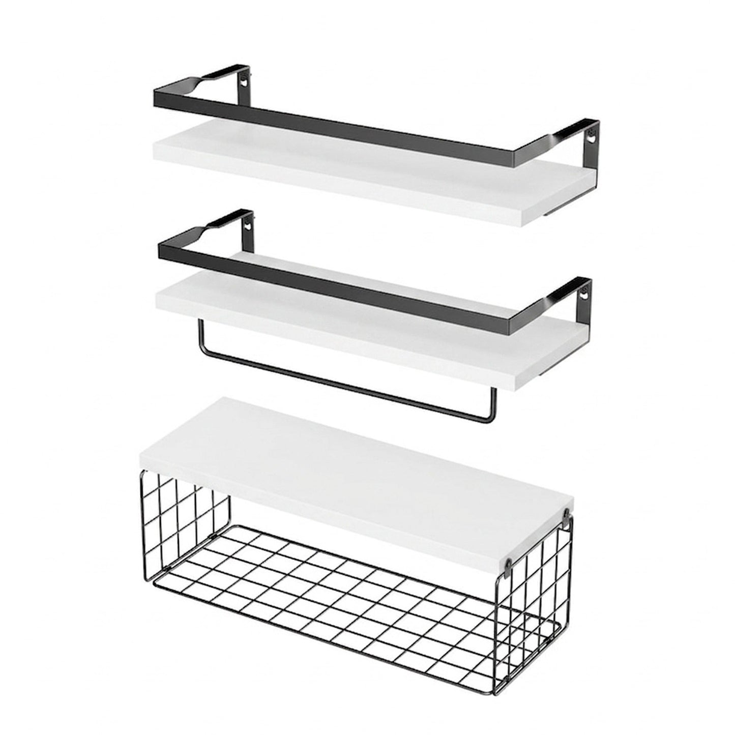 Repisas Decorativas para Cocina, Baño u Oficina 3 Piezas Multifunción
