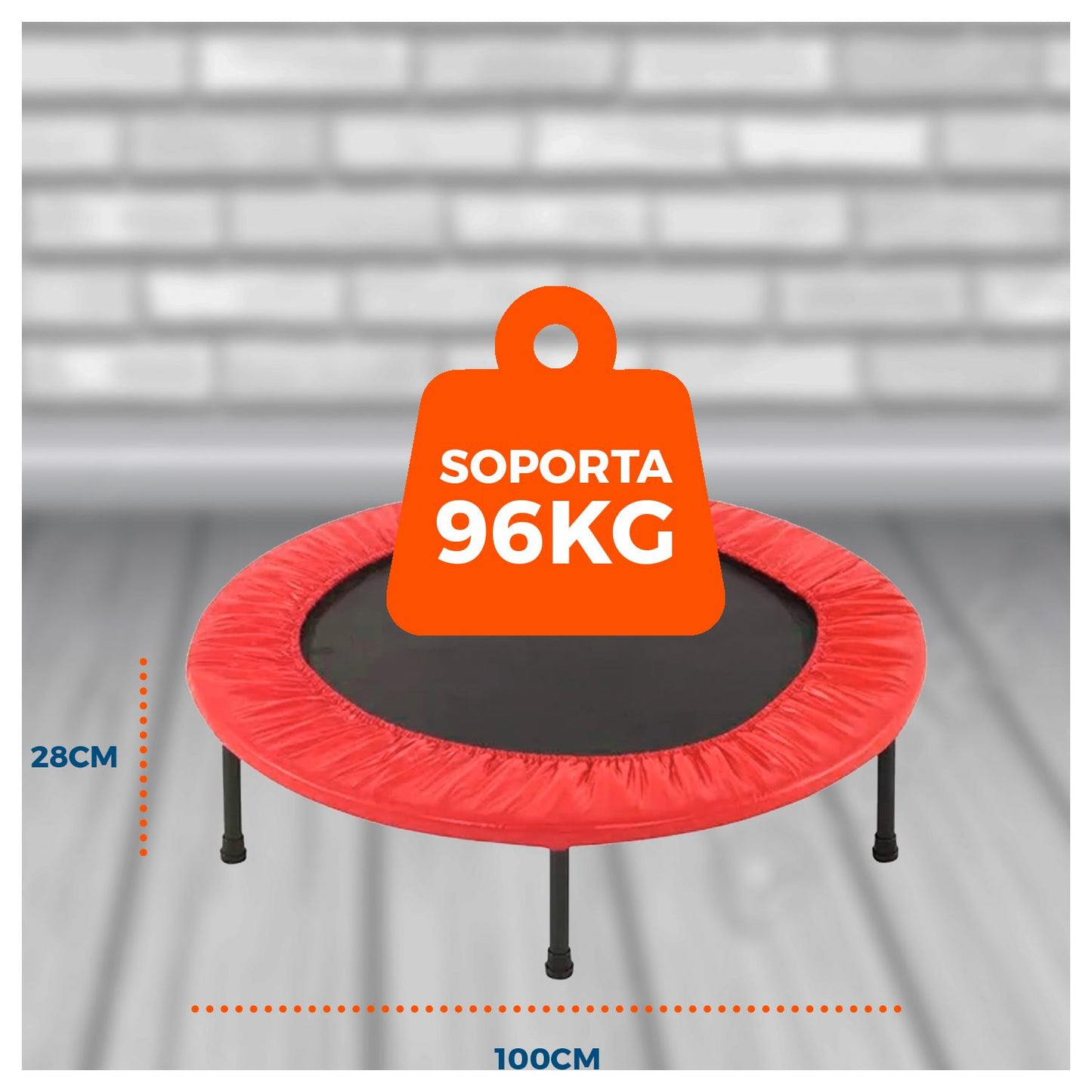 Trampolin para Ejercicio Fitness Resistente, Compacto y Portatil