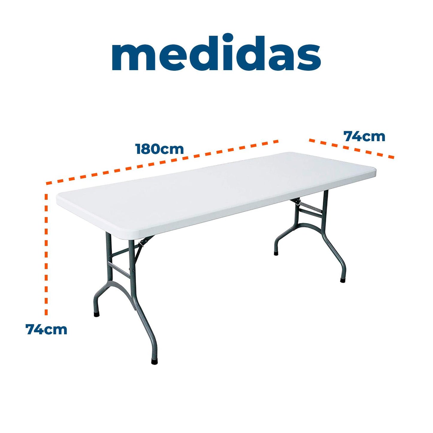 Mesa Plegable Portátil para Interior y Exterior 180x74x74