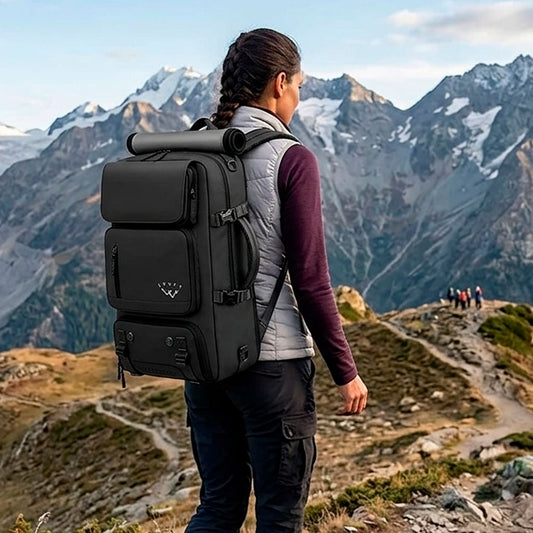 Mochila Multifuncional Viajera Impermeable Puerto USB Diseño Expandible