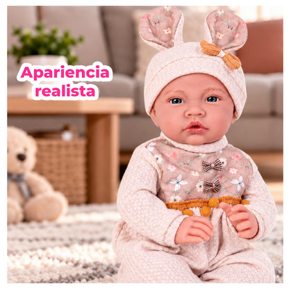 Muñeca Bebé Reborn Realista 40 cm con 12 Sonidos y Ropa