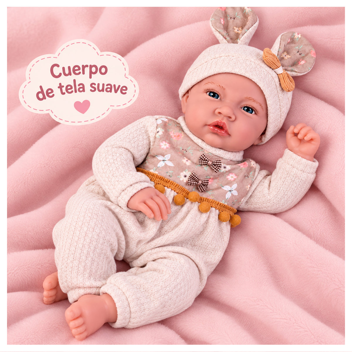 Muñeca Bebé Reborn Realista 40 cm con 12 Sonidos y Ropa