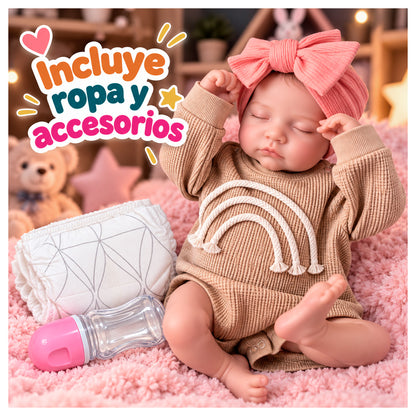Muñeca Reborn Realista 40 cm de Vinilo con Ojos Cerrados