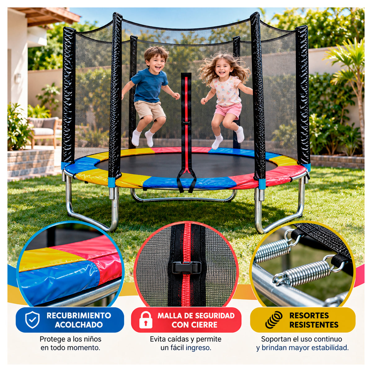 Cama Elástica Infantil 183 cm con Malla de Seguridad