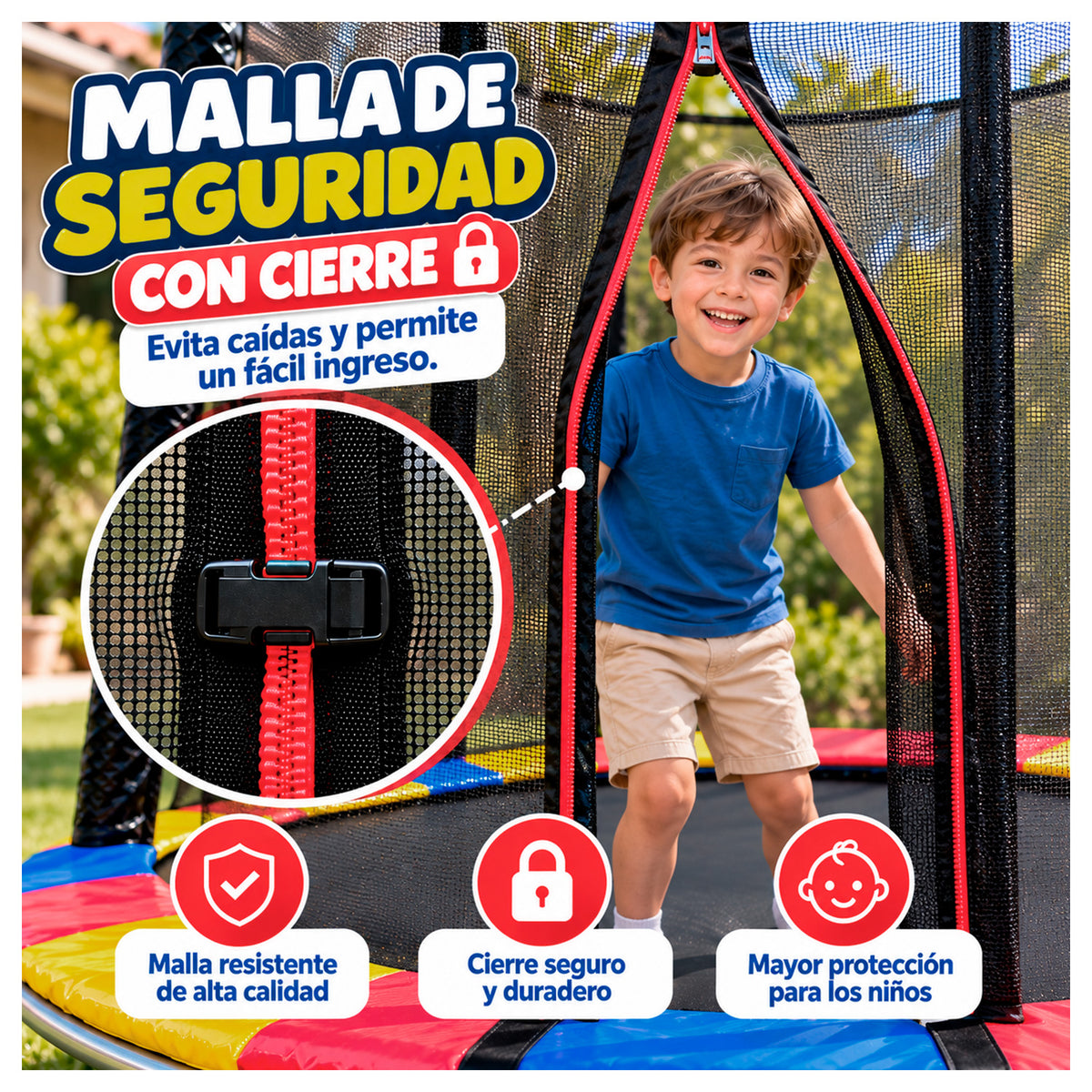 Cama Elástica Infantil 183 cm con Malla de Seguridad