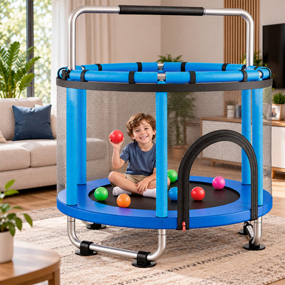 Mini Trampolín Infantil Multifuncional 5 en 1 Azul 142 cm