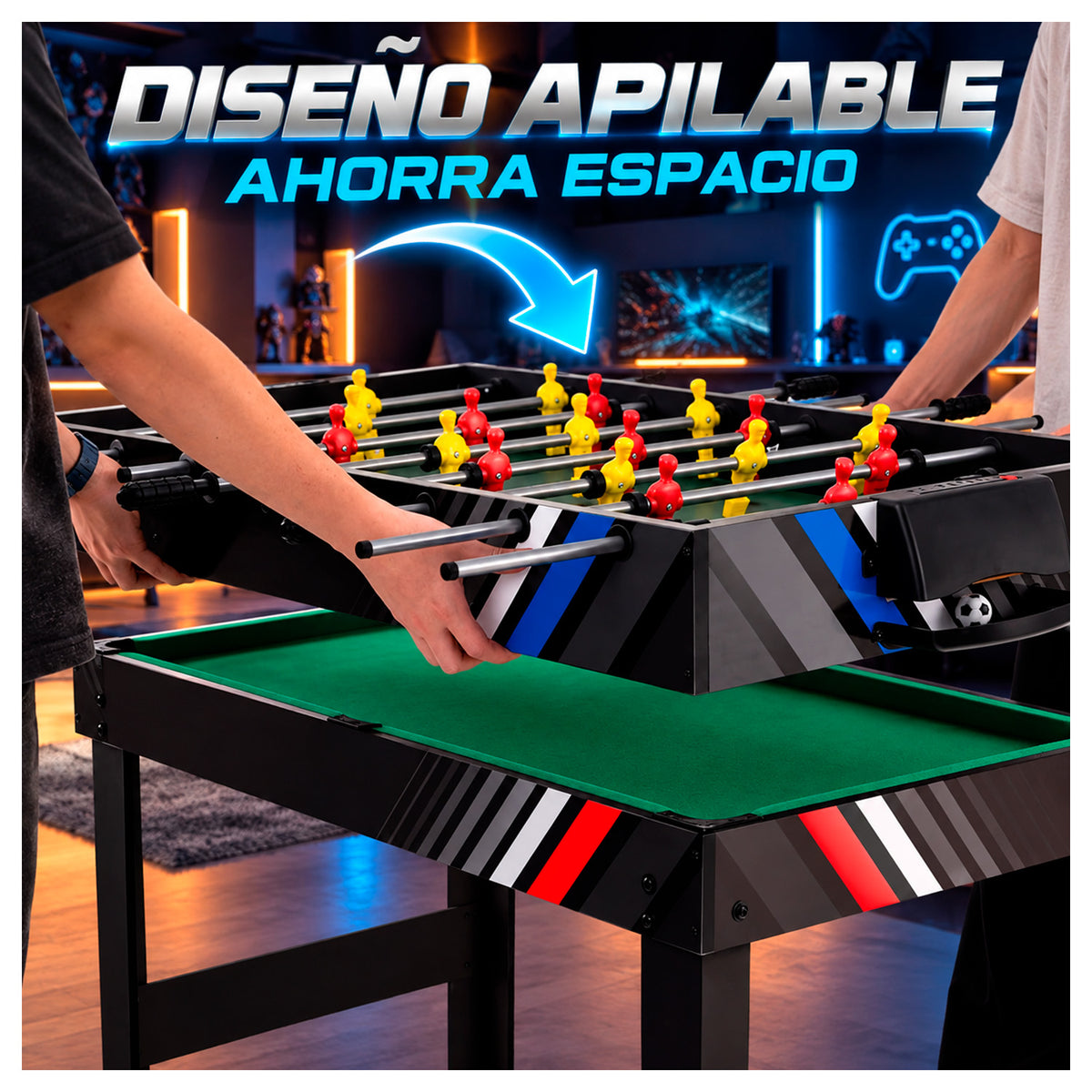 Mesa Multijuegos 4 en 1: Taca Taca, Pool, Hockey y Ping Pong