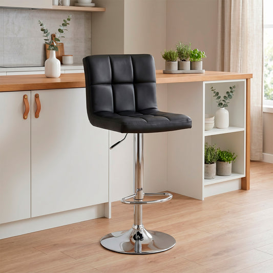 Silla Taburete Tipo Bar Ajustable 60-80cm con Respaldo Ergonómico