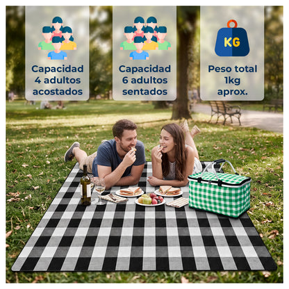 Manta Picnic Impermeable 200x150 cm Plegable con Asa