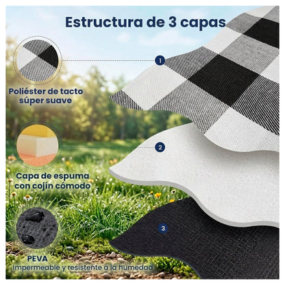 Manta Picnic Impermeable 200x150 cm Plegable con Asa