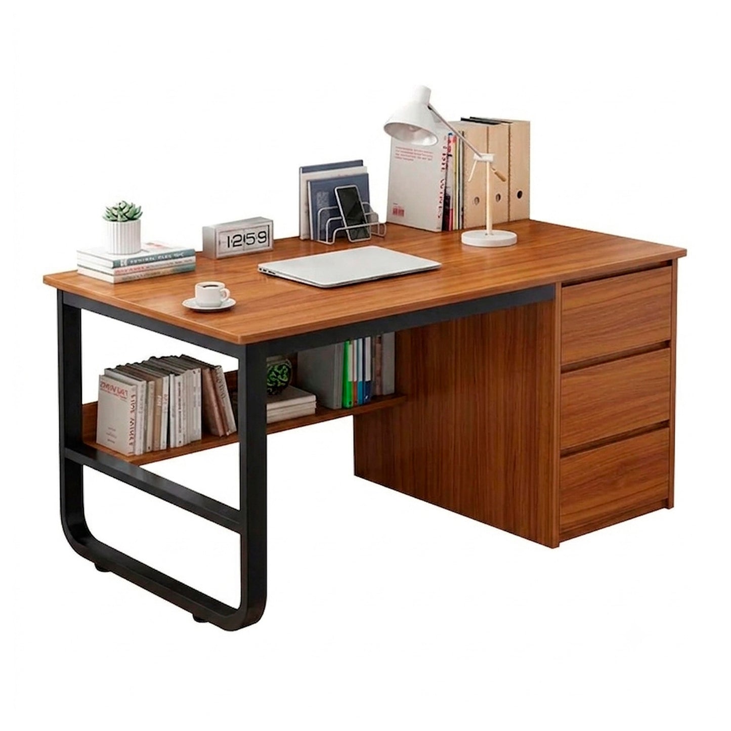 Escritorio Moderno 120x50cm Hierro y MDF Diseño Elegante
