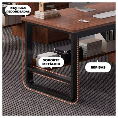 Escritorio Moderno 120x50cm Hierro y MDF Diseño Elegante