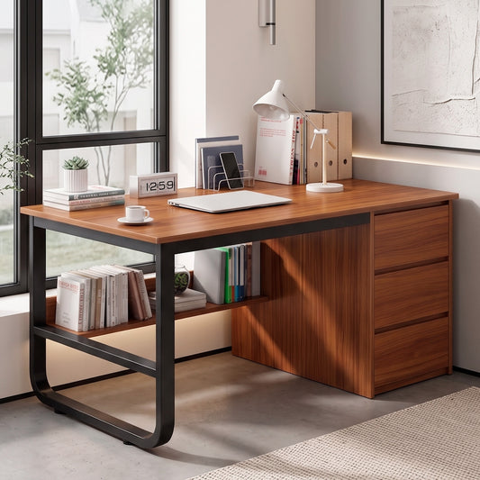 Escritorio Moderno 120x50cm Hierro y MDF Diseño Elegante