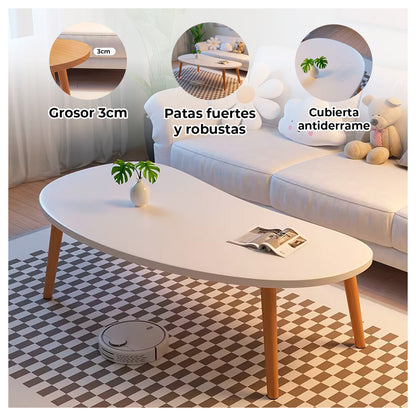 Mesa de Centro Minimalista de Madera | Diseño Nórdico y Elegante