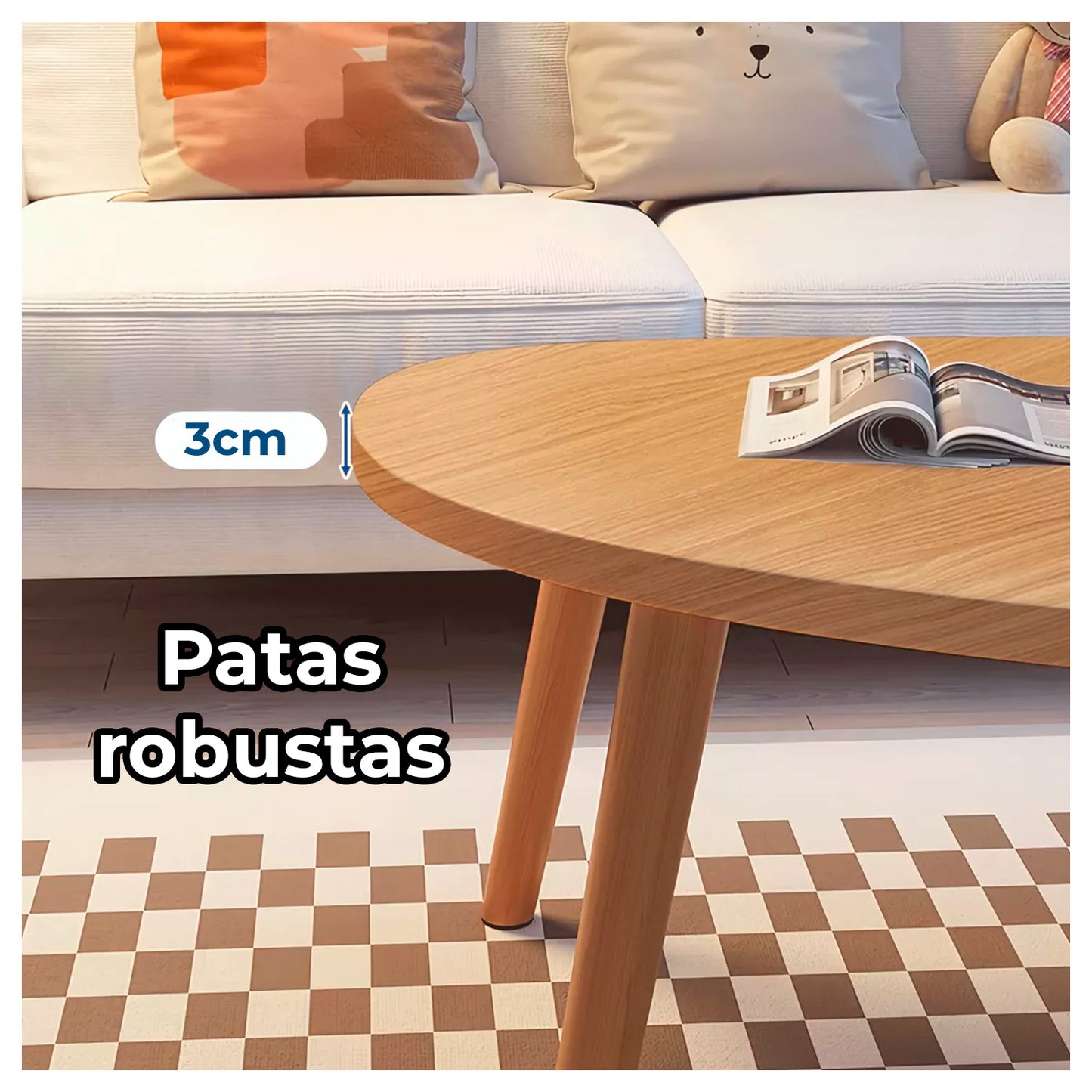 Mesa de Centro Minimalista de Madera | Diseño Nórdico y Elegante