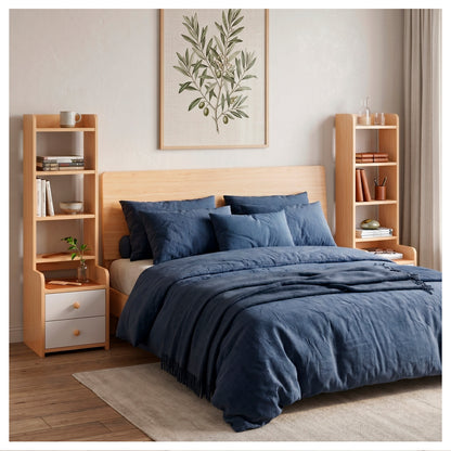 Velador Mueble Organizador Con Repisas Cajones Madera Dormitorio