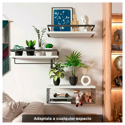Repisas Decorativas para Cocina, Baño u Oficina 3 Piezas Multifunción