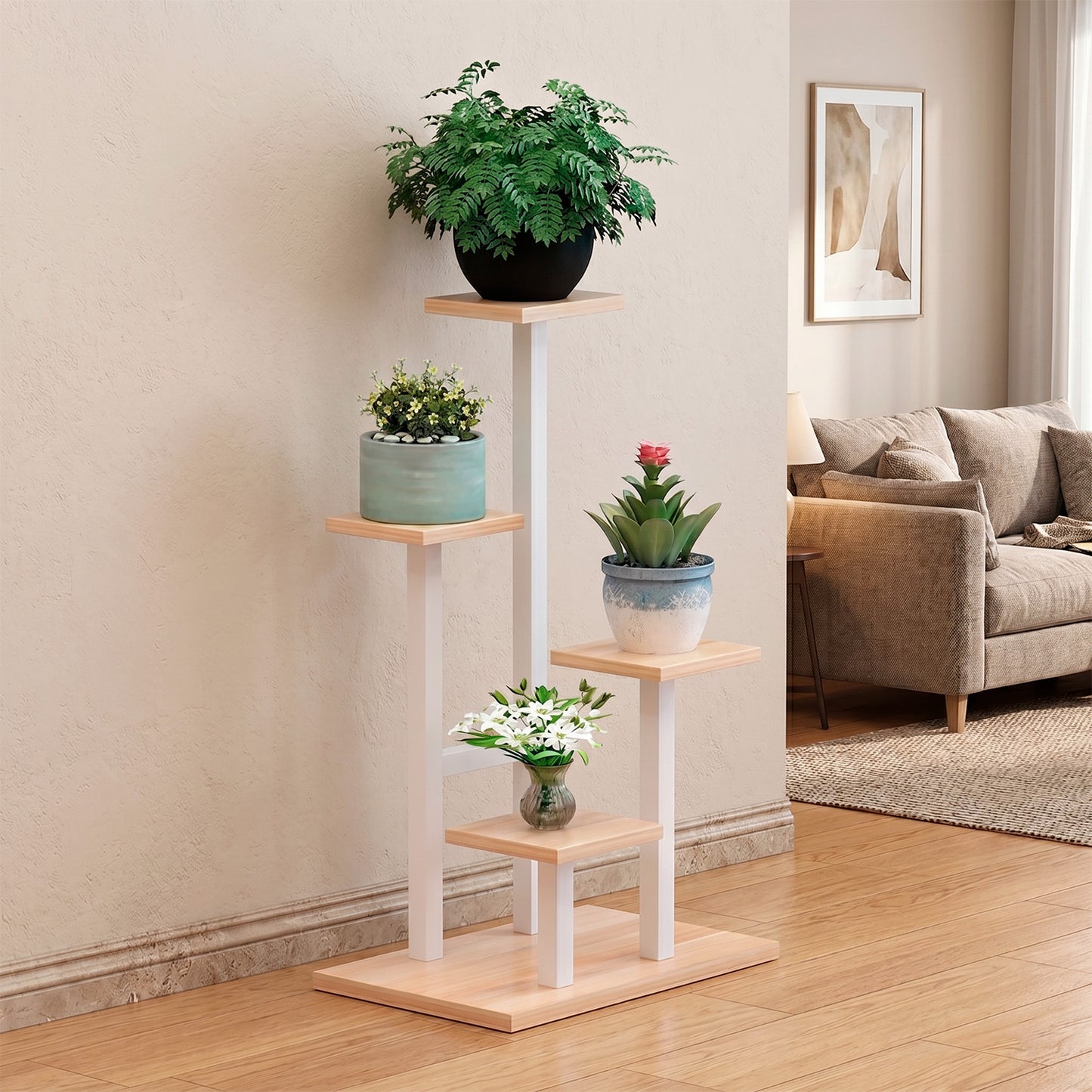Estante para Plantas de Madera | Soporte Decorativo Multiuso