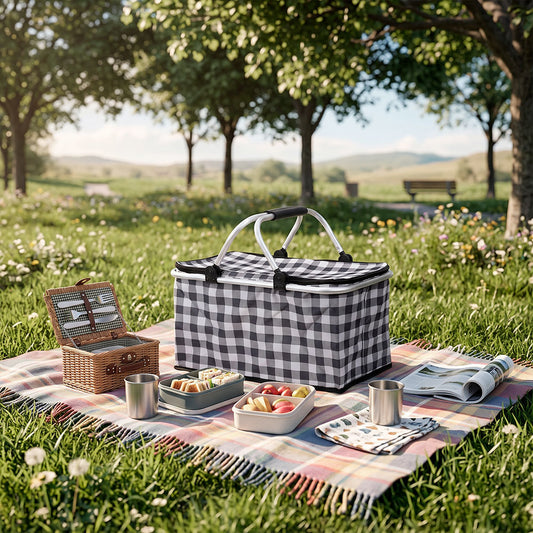 Canasta de Picnic con Aislante Térmico Viajera Plegable