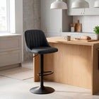 Silla de Bar Moderna Regulable Asiento Tapizado y Base Metálica