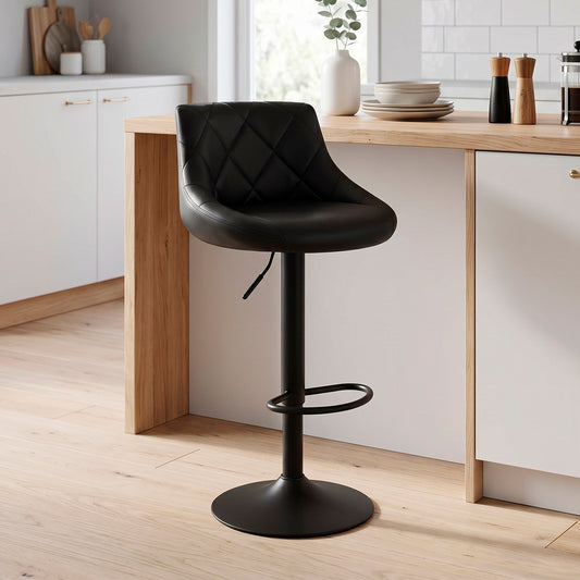Piso Bar taburete Base Negra Giratorio y Ajustable