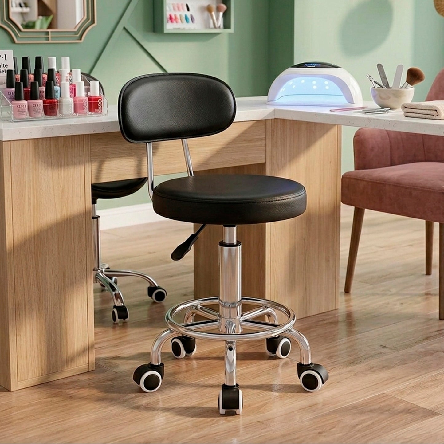 Silla Giratoria Multiuso con Ruedas Ajustable Ergonómica y Estética