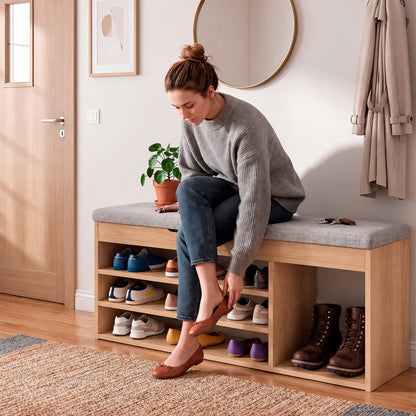 Zapatero Mueble Organizador con Asiento Banca y Cajón 90cm