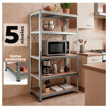 Estante Metálica 5 Niveles Organizador Bodega Cocina 180x90x40 Cm