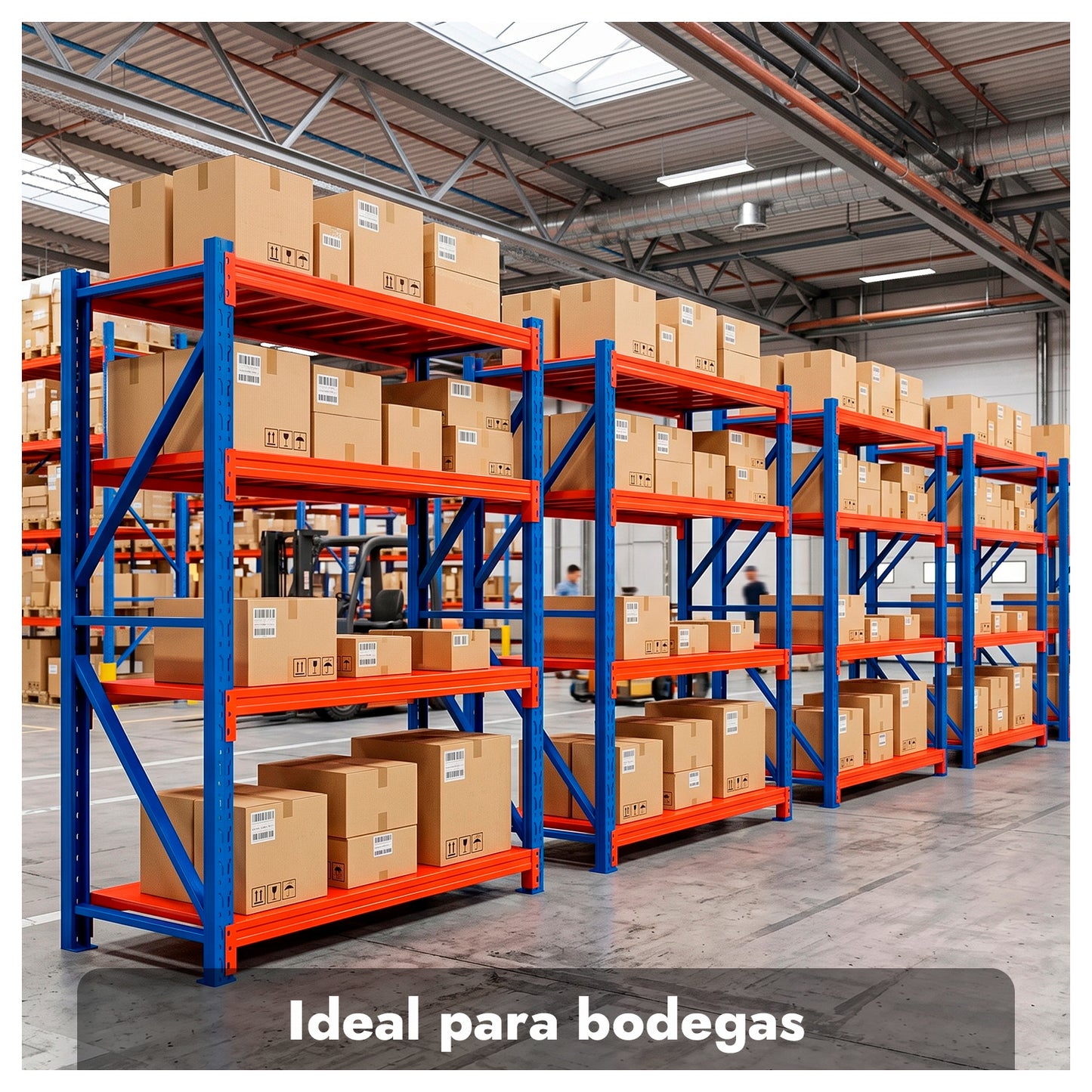 Estantería Rack Metálica Industrial 4 Niveles 200x200x40 cm