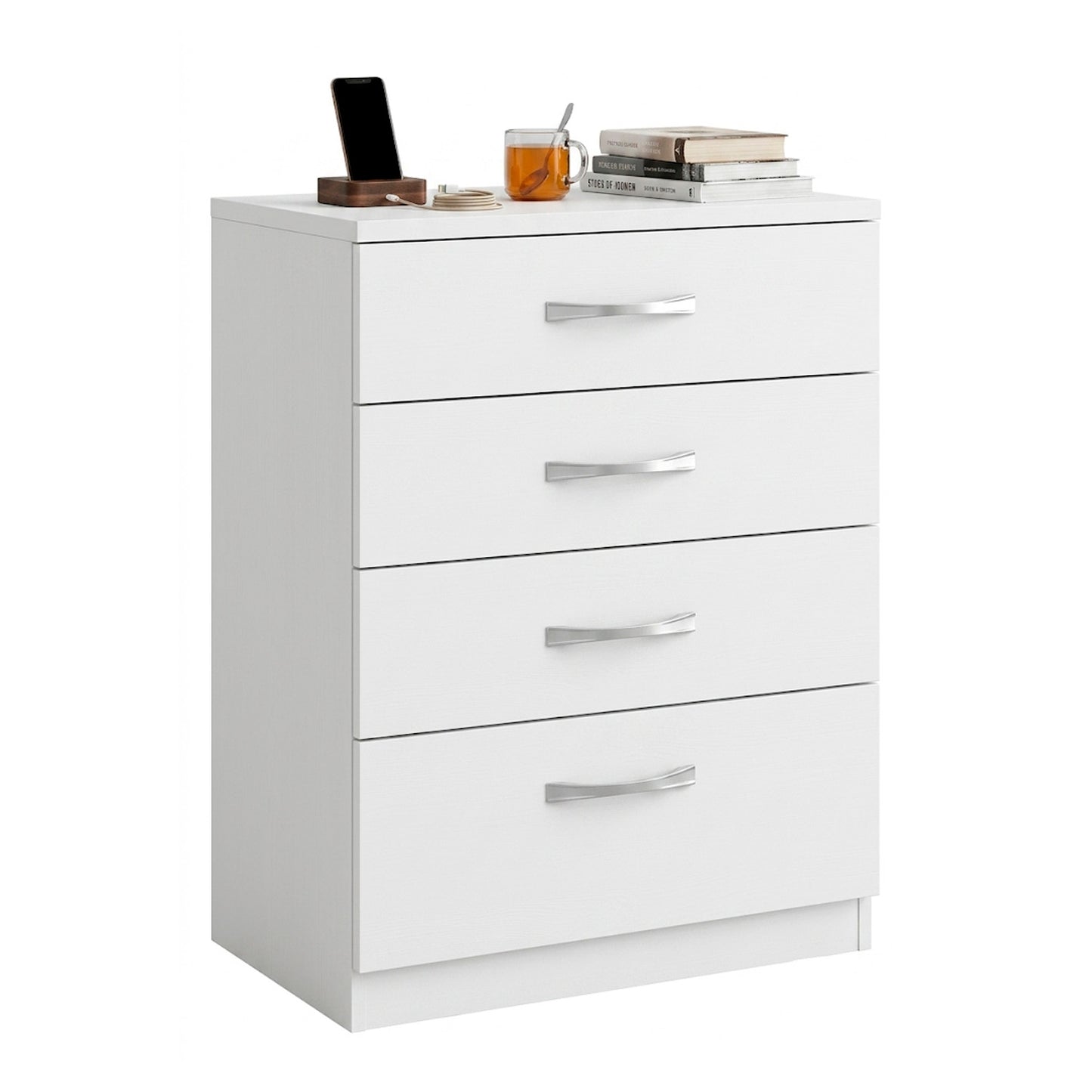Cómoda Blanca 4 Cajones Mueble Organizador Dormitorio