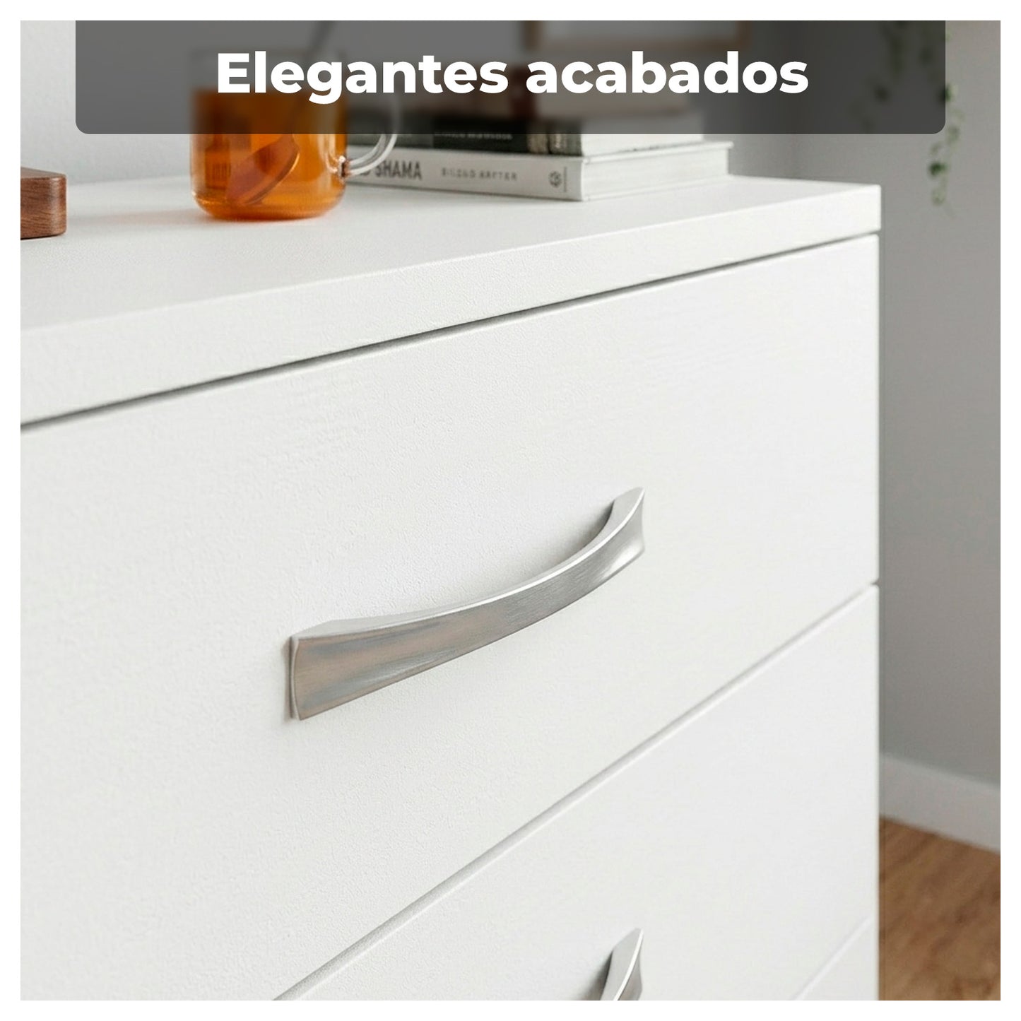 Cómoda Blanca 4 Cajones Mueble Organizador Dormitorio