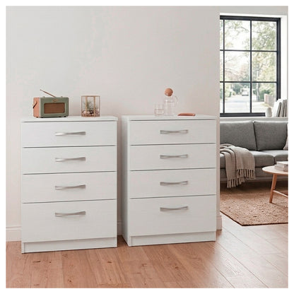 Cómoda Blanca 4 Cajones Mueble Organizador Dormitorio