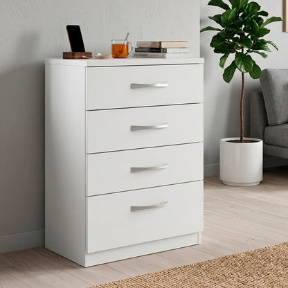 Cómoda Blanca 4 Cajones Mueble Organizador Dormitorio
