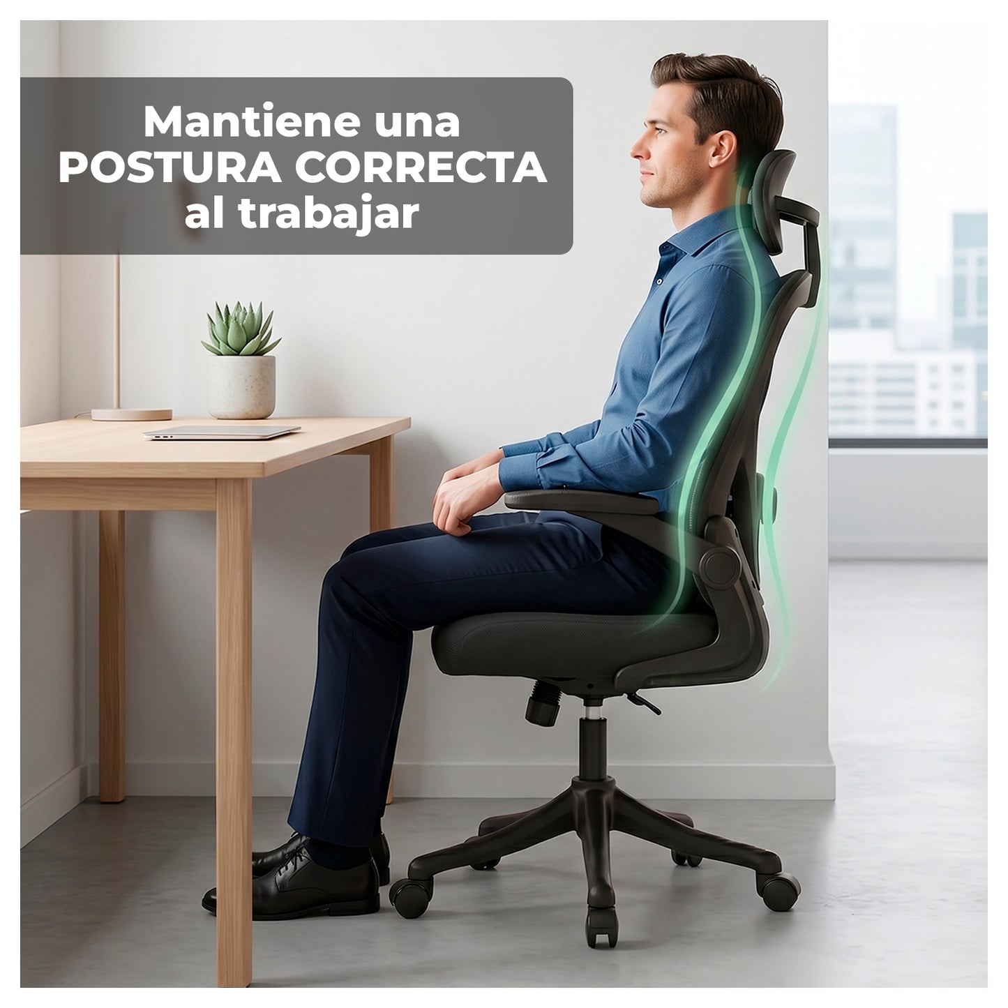 Silla Oficina Ergonómica Reclinable Apoyacabeza