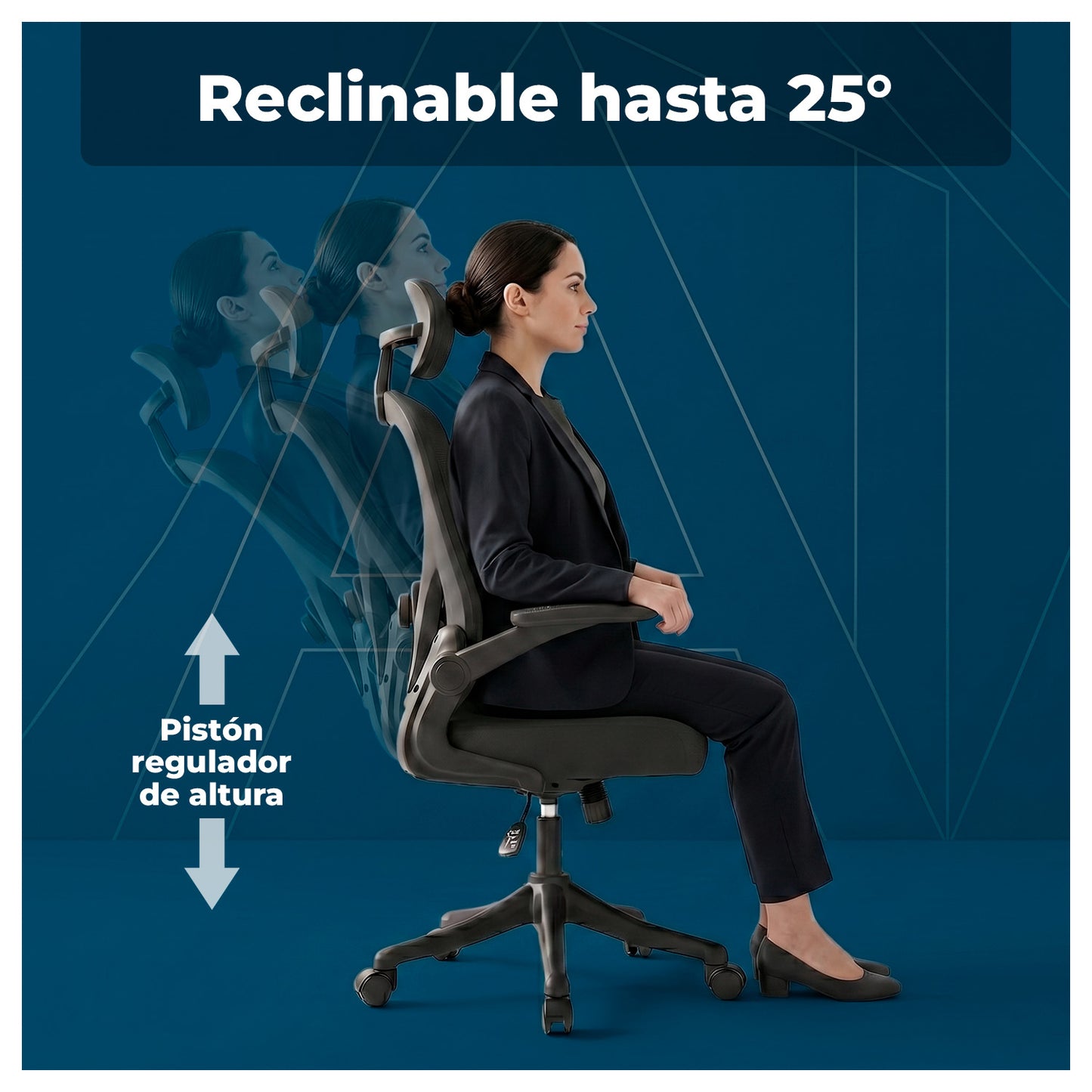 Silla Oficina Ergonómica Reclinable Apoyacabeza