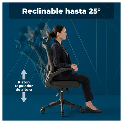 Silla Oficina Ergonómica Reclinable Apoyacabeza