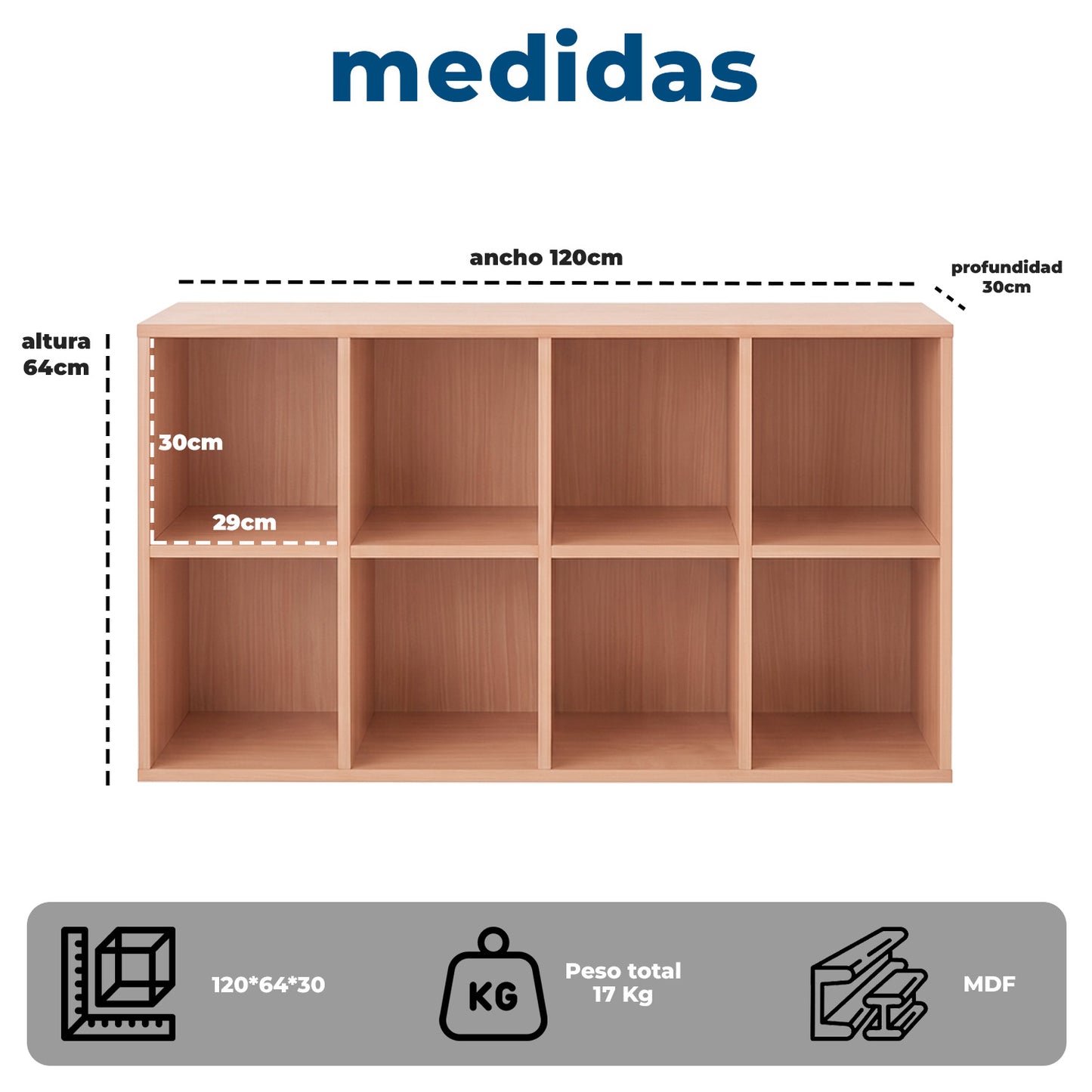 Estante biblioteca organizador multifuncional 120x30x64