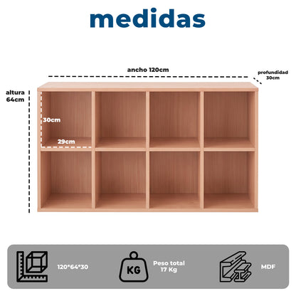 Estante biblioteca organizador multifuncional 120x30x64