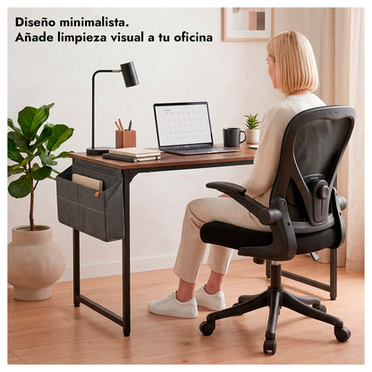 Escritorio Oficina 100cm Estructura Metálica con Bolsa Lateral