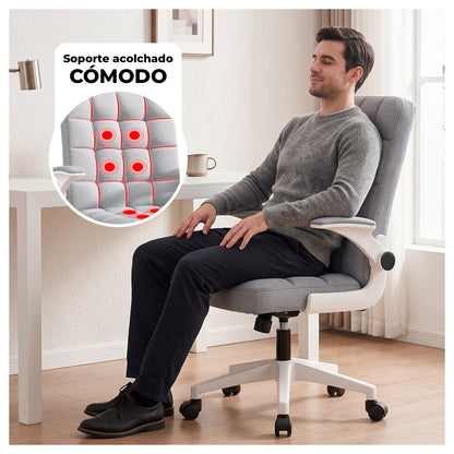 Silla Ejecutiva Oficina Ergonómica  Apoyabrazos Ajustables de Tela