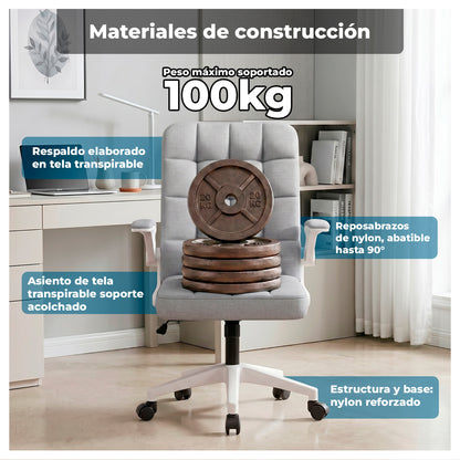 Silla Ejecutiva Oficina Ergonómica  Apoyabrazos Ajustables de Tela
