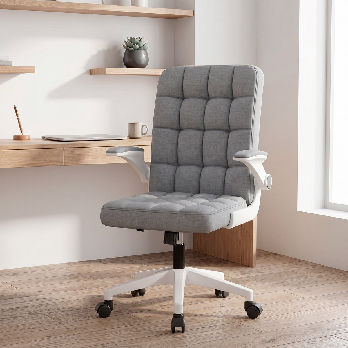 Silla Ejecutiva Oficina Ergonómica  Apoyabrazos Ajustables de Tela