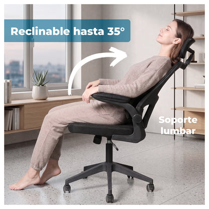 Silla Oficina Ergonómica Reclinable Soporte Lumbar