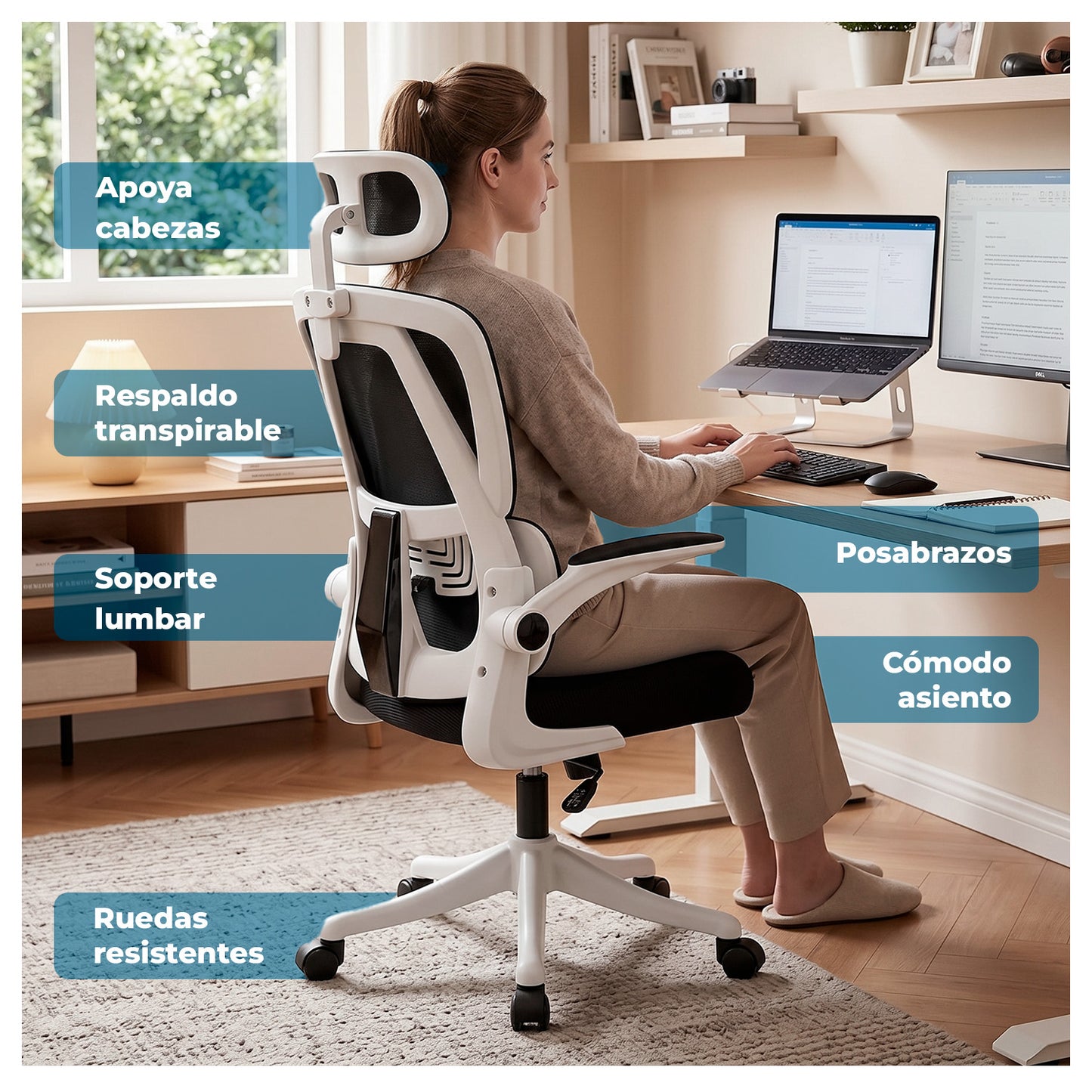 Silla Ergonómica Oficina Reclinable Apoyacabeza