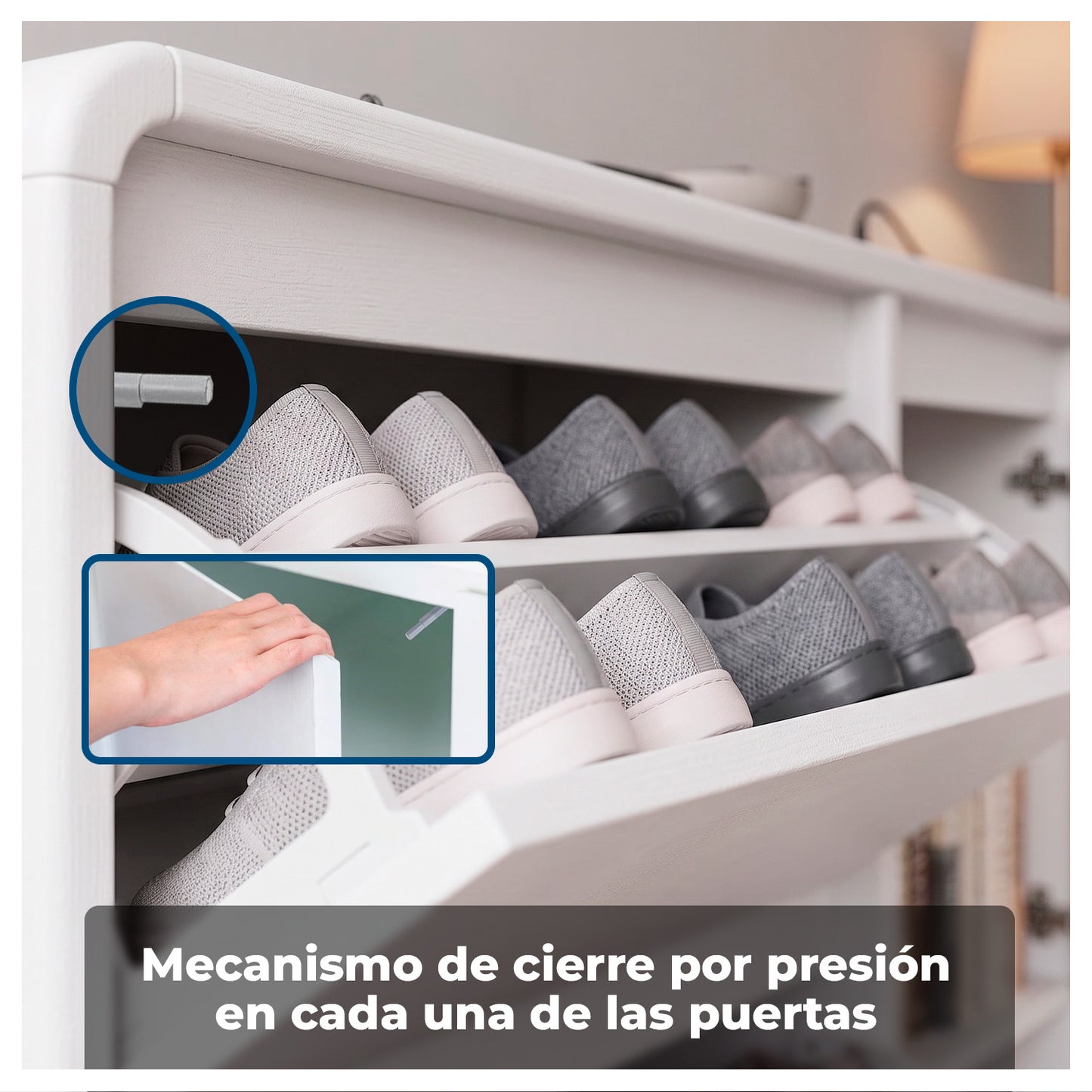 Zapatero Organizador Doble con Banqueta y Enchufe 160cm