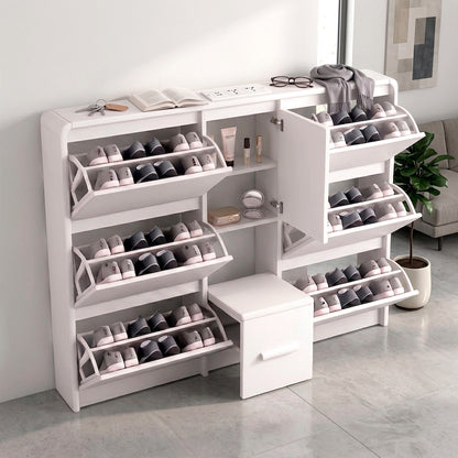 Zapatero Organizador Doble con Banqueta y Enchufe 160cm