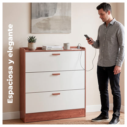 Zapatero Organizador XXL 25 Pares con Enchufe y USB