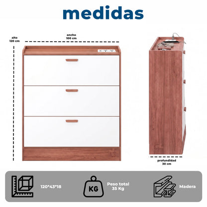 Zapatero Organizador XXL 25 Pares con Enchufe y USB