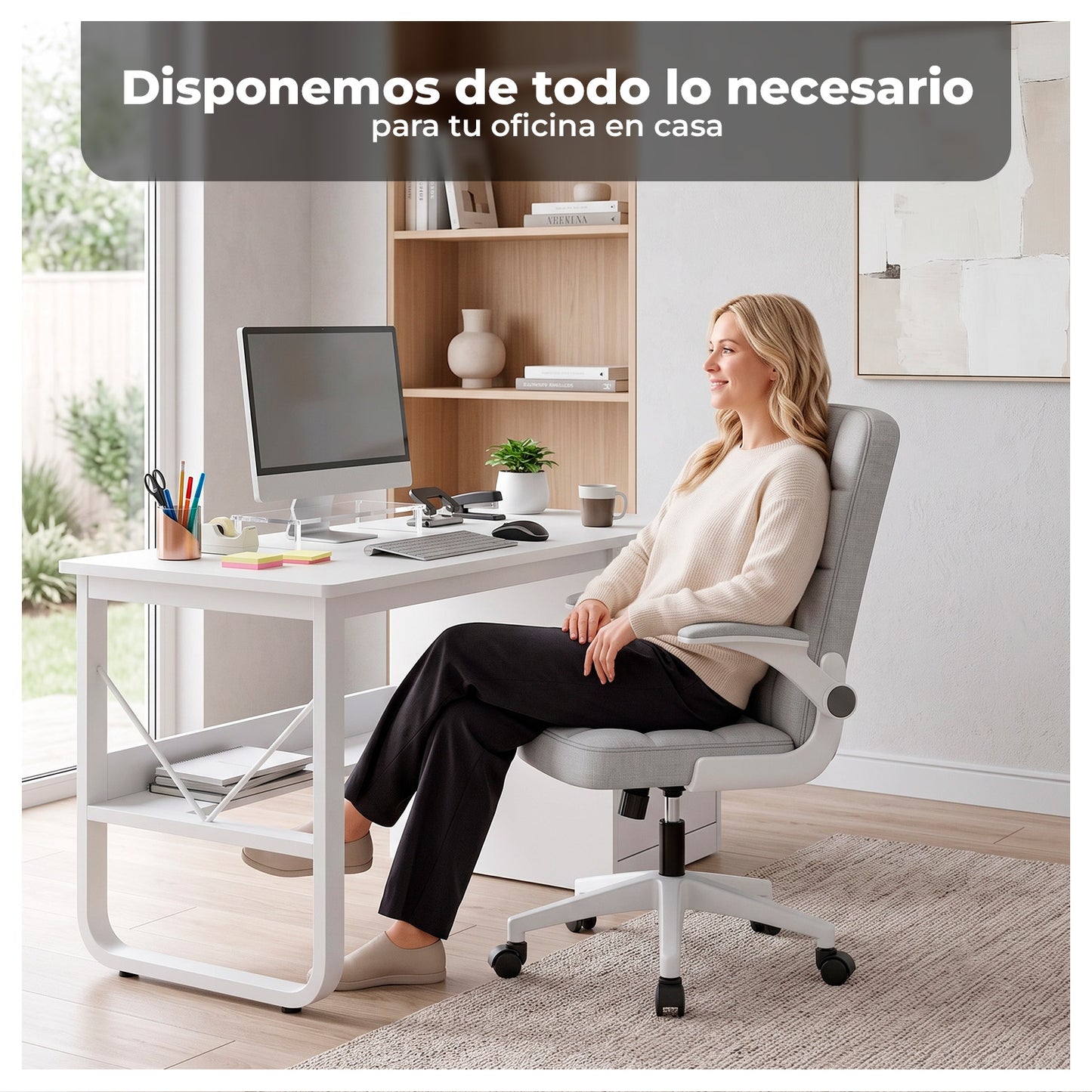 Escritorio 100cm Home Office con Cajones Puerta y Gabinete