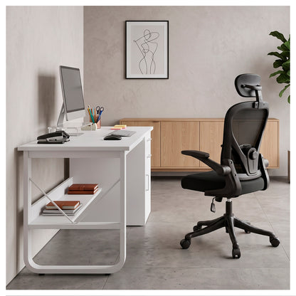 Escritorio 100cm Home Office con Cajones Puerta y Gabinete